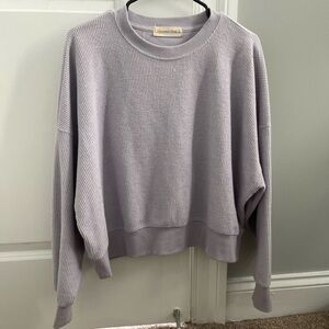Ocean Drive Lavender Ribbed Crewneck Sweater